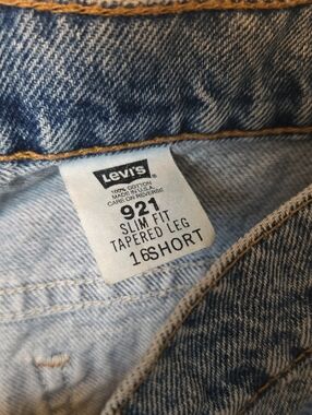 Levi’s 921 Slim Tapered Jeans High Rise Vintage Style 16 Short Mom Jean Fit